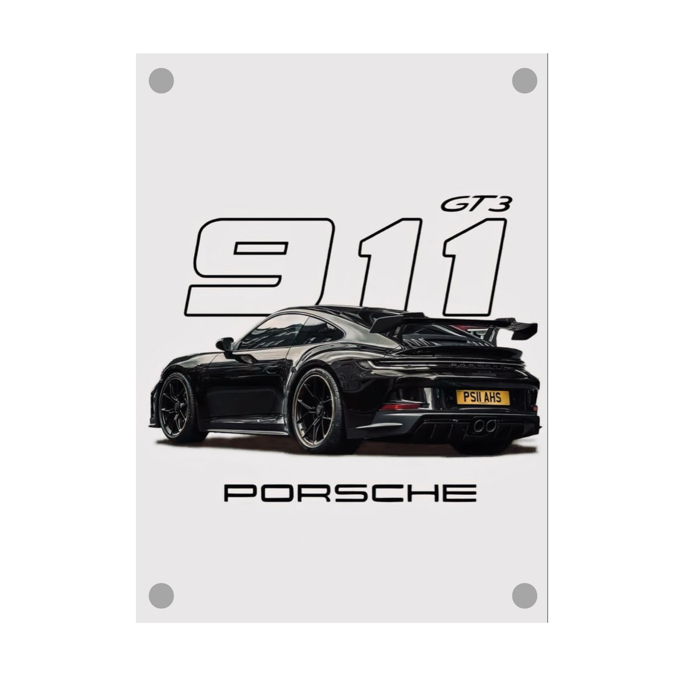 Black GT3 Porsche Art