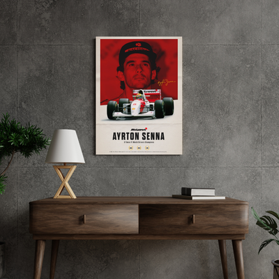 AYRTON SENNA 3X WORLD CHAMP F1 Wall Art