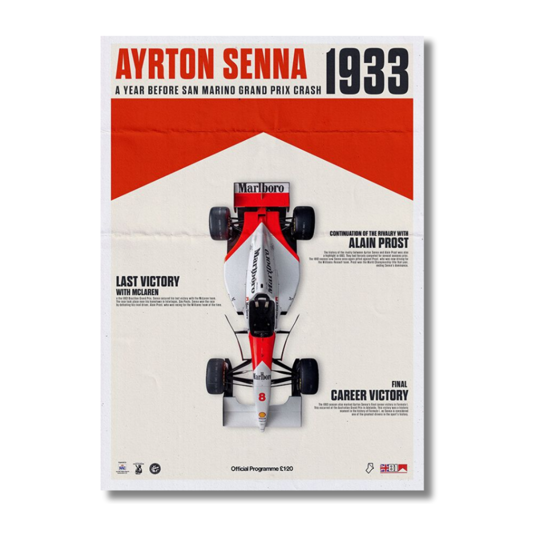 AYRTON SENNA 1933 F1 Wall Art