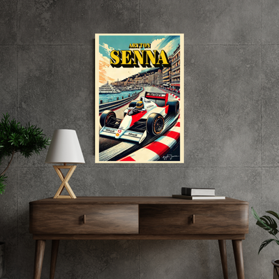 Aryton Senna Retro F1 Wall Art
