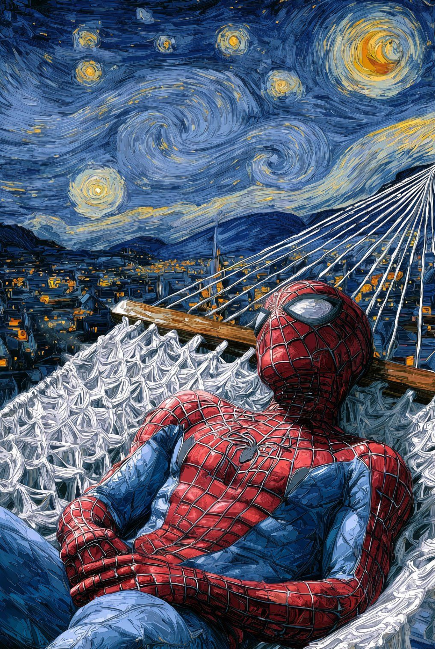 Spider Man Starry Night Wall Art