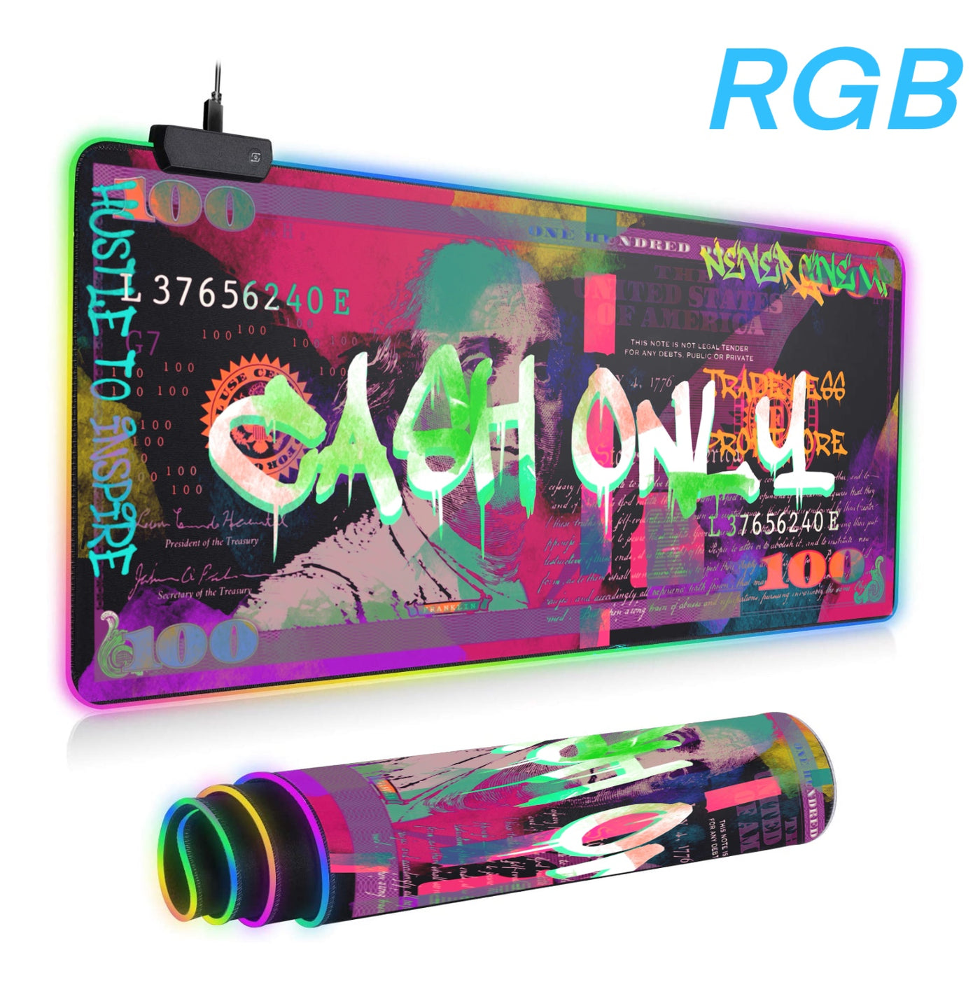 Cash Only RGB Mousepad